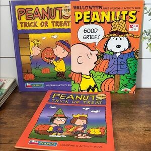 Vintage Peanuts Halloween Charlie Brown Snoopy coloring books